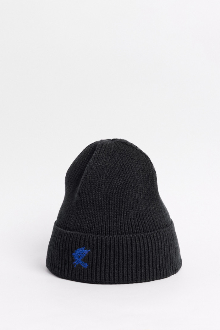 Gorro tejido azul oscuro con bordado de Harry Potter
