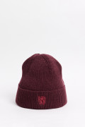 Gorro rojo oscuro tejido con bordado de Harry Potter
