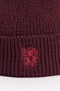 Gorro rojo oscuro tejido con bordado de Harry Potter