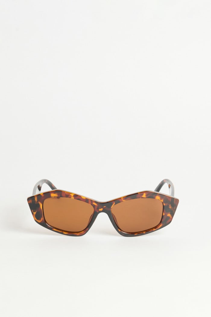 Gafas unicolores de sol con marco hexagonal