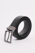 Cinturón reversible negro con texturas de puntos