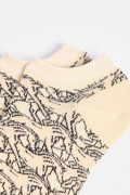 Medias tobilleras kakis con diseños vaqueros de caballos