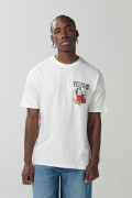 Camiseta crema manga corta con estampado de Félix el Gato