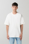 Camiseta oversize en algodón unicolor con manga corta
