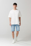 Camiseta oversize en algodón unicolor con manga corta