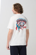Camiseta oversize crema manga corta de Superman
