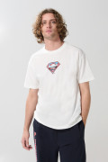 Camiseta oversize crema manga corta de Superman