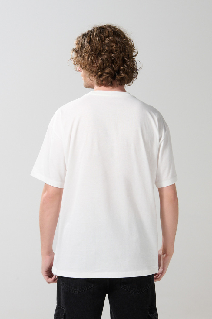 Camiseta oversize crema manga corta de Mickey and Friends