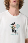 Camiseta oversize crema manga corta de Mickey and Friends