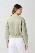 Chaqueta unicolor bomber liviana con cremallera