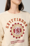 Buzo kaki cuello redondo con estampado de Harry Potter
