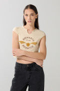 Camiseta de Harry Potter kaki cuello redondo con abertura