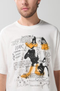 Camiseta crema manga corta con arte de Looney Tunes