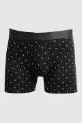 Bóxer negro midway brief-largo con figuras estampadas