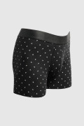 Bóxer negro midway brief-largo con figuras estampadas