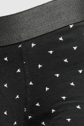 Bóxer negro midway brief-largo con figuras estampadas