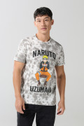 Camiseta manga corta crema tie dye de Naruto