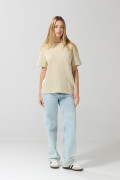 Camiseta en algodón kaki clara con manga corta