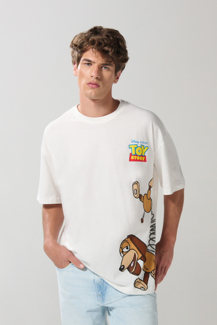 Camiseta manga corta oversize crema de Toy Story