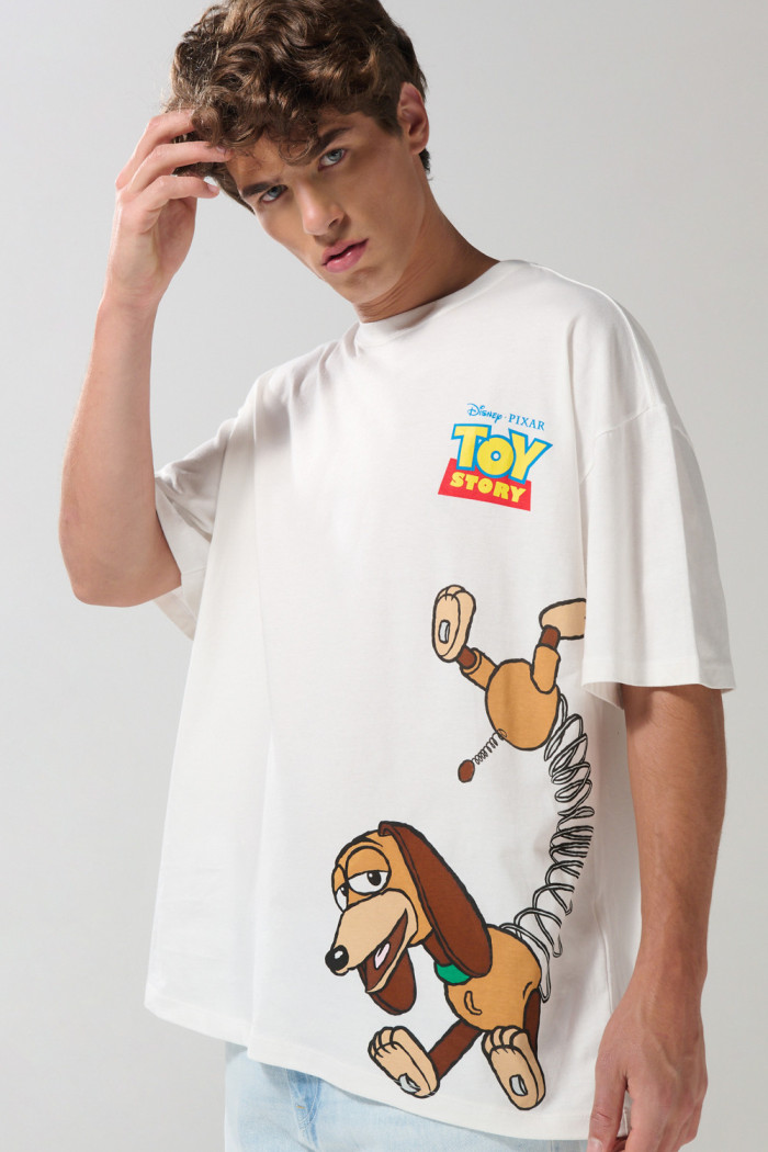 Camiseta manga corta oversize crema de Toy Story