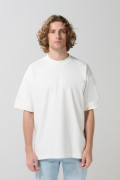 Camiseta oversize manga corta en algodón unicolor