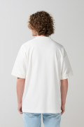 Camiseta oversize manga corta en algodón unicolor