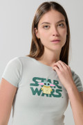 Camiseta verde clara de The Mandalorian con cuello redondo