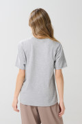 Camiseta en algodón gris manga corta con arte college