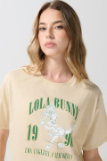 Camiseta kaki en algodón de Looney Tunes con manga corta