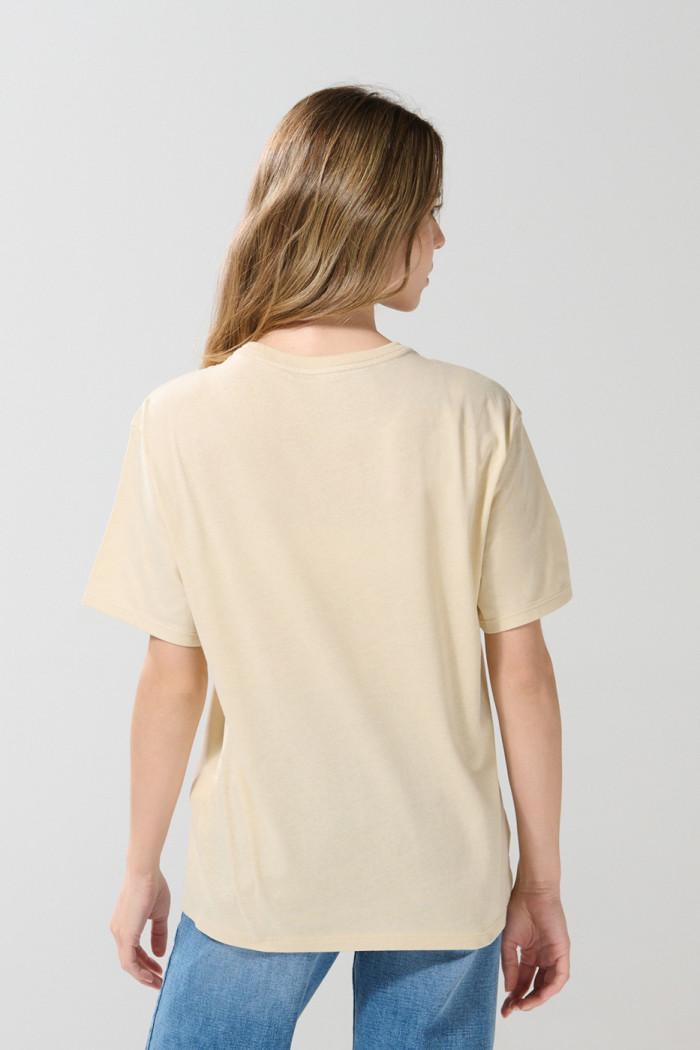 Camiseta kaki en algodón de Looney Tunes con manga corta