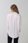Blusa en satín a rayas unicolor con manga larga