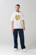 Camiseta manga corta crema con arte de Animaniacs