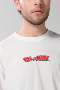Camiseta de Tom y Jerry crema con cuello redondo