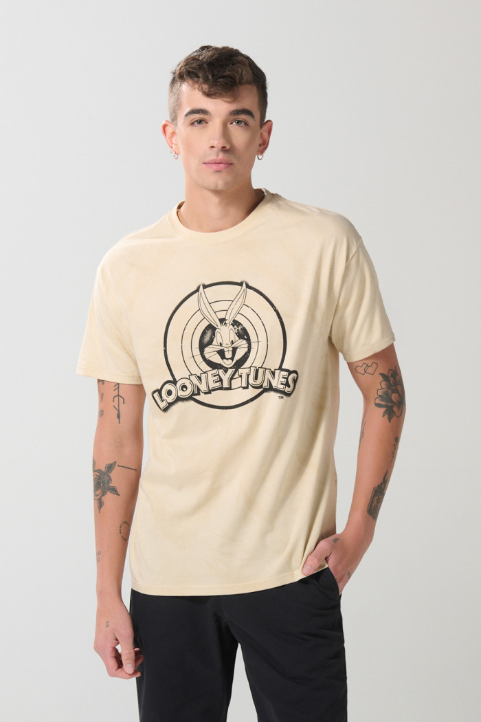 Camiseta de Looney Tunes kaki con cuello redondo
