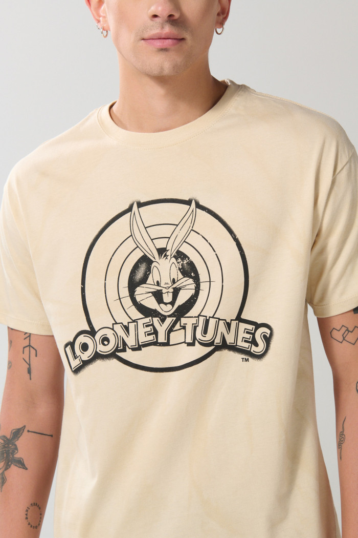 Camiseta de Looney Tunes kaki con cuello redondo
