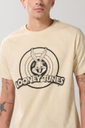 Camiseta de Looney Tunes kaki con cuello redondo

