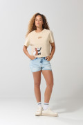 Camiseta crop top kaki con arte de Osos Escandalosos
