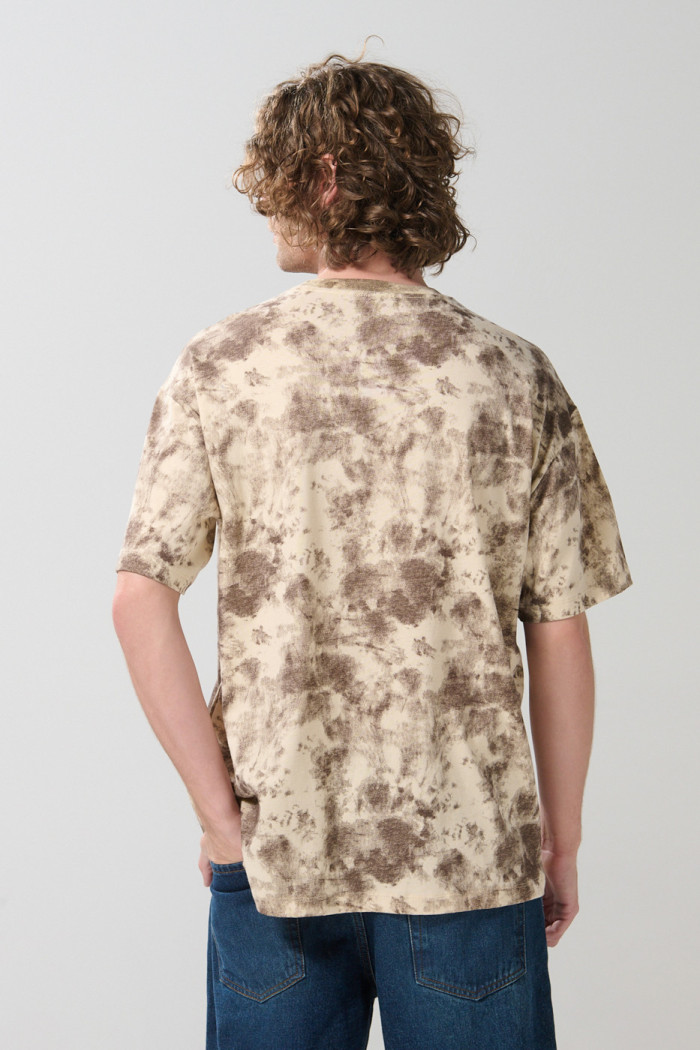 Camiseta manga corta oversize kaki tie dye de Los Simpson