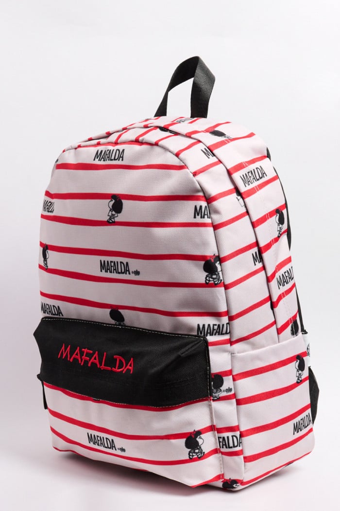 Maleta crema clara de Mafalda con correas ajustables