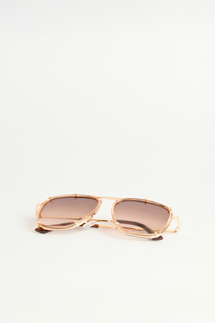 gafas de sol silueta piloto en color moka y kaki oscuro.