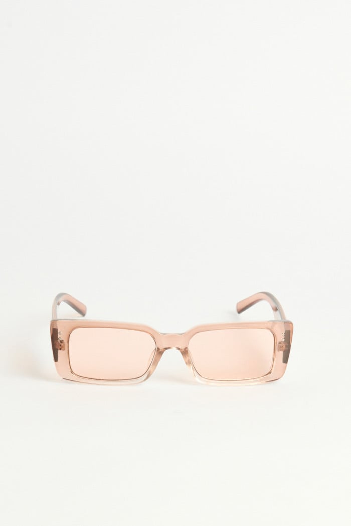 Gafas de sol unicolores con marco rectangular grueso