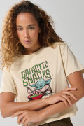 Camiseta crop top kaki clara con arte de The Mandalorian