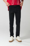 Jean tiro bajo skinny ceñido negro con cremallera en frente