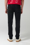 Jean tiro bajo skinny ceñido negro con cremallera en frente