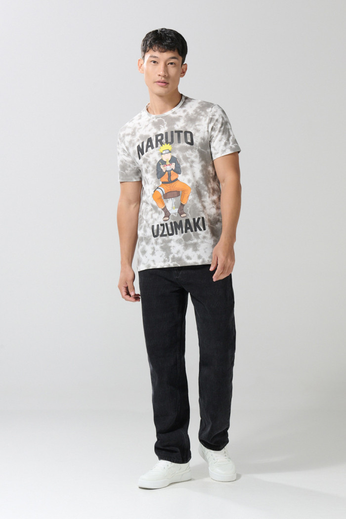 Camiseta manga corta crema tie dye de Naruto