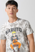 Camiseta manga corta crema tie dye de Naruto