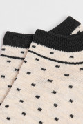 Medias tobilleras kakis con contrastes y puntos