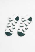 Medias tobilleras cremas con diseños de dinosaurios