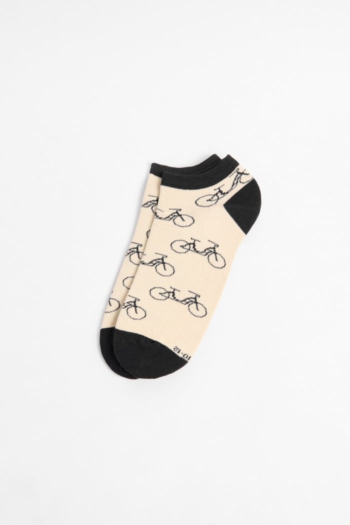 Medias tobilleras kakis con diseños de bicicletas