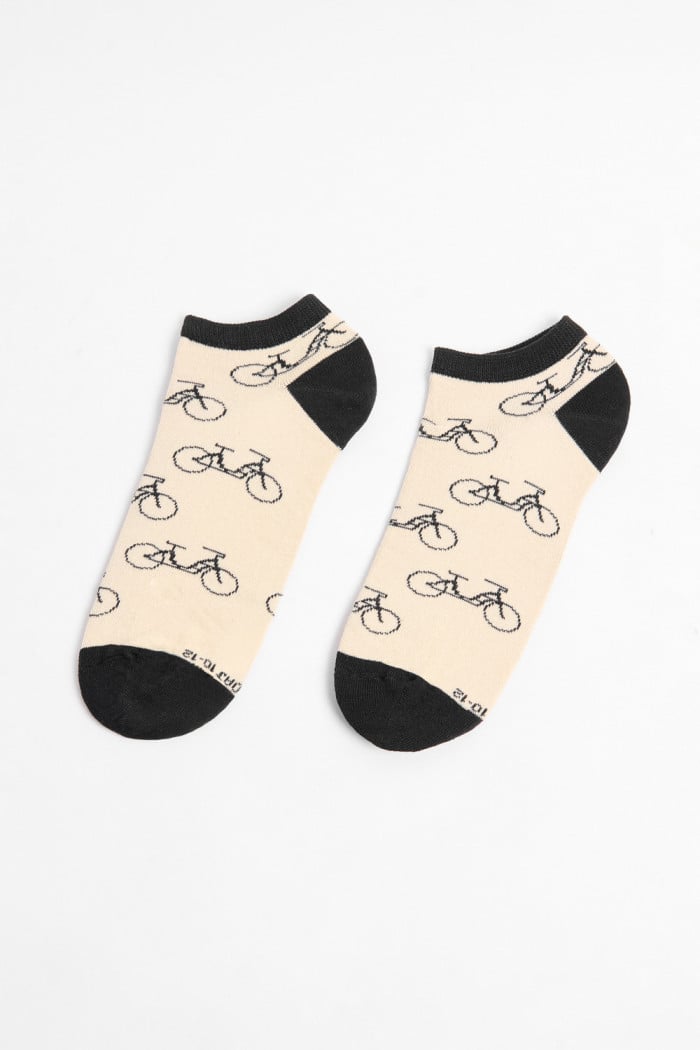 Medias tobilleras kakis con diseños de bicicletas